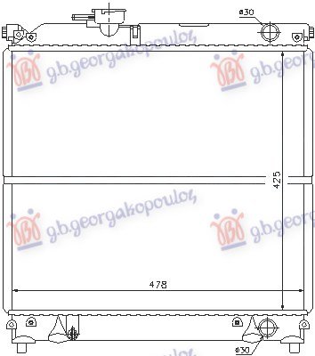HLADNJAK MOTORA 1.6 16V (AUTO) (+AC) (428x488x26) (NISSENS)