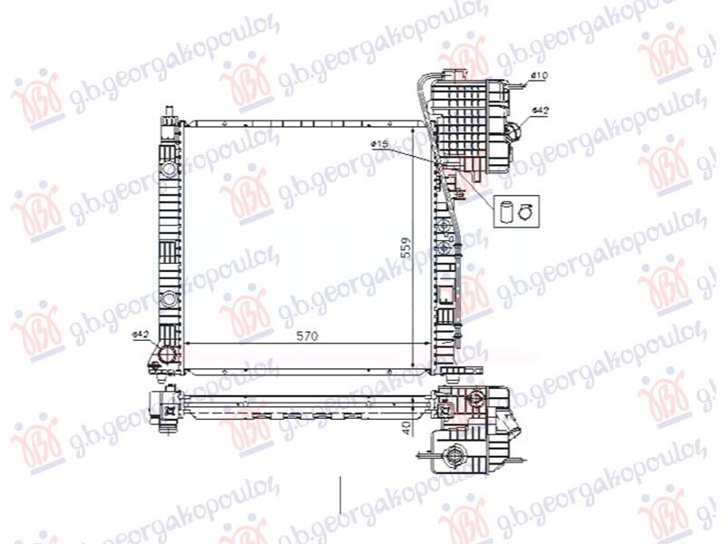 HLADNJAK MOTORA 2.2 CDI DIZEL (MAN) (-AC) (570x560) 99-03