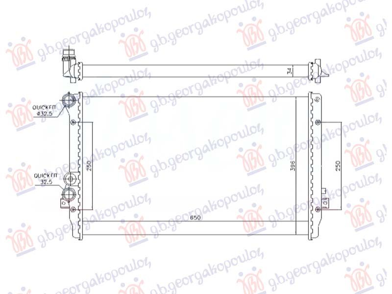 HLADNJAK MOTORA 1.9 DIZEL TDi (650x415x36) (NRF)