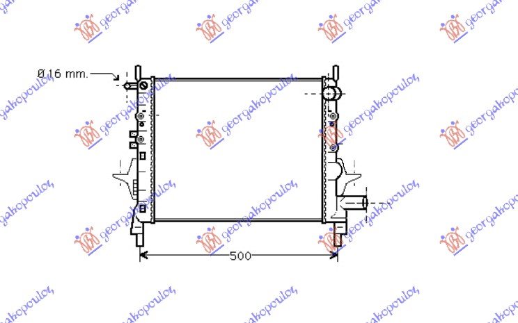HLADNJAK MOTORA 1.1cc 8V 1.2cc 16V (-AC) (43x37.7) (VALEO)