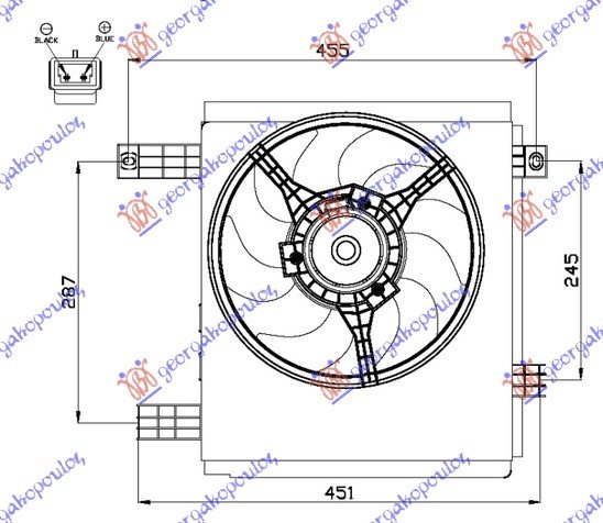 VENTILATOR KOMPLET BENZIN-DIZEL