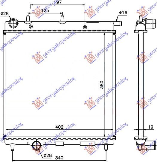 HLADNJAK MOTORA 1.4cc 8V 16V /-+A/C HDI(38x40.2x19)