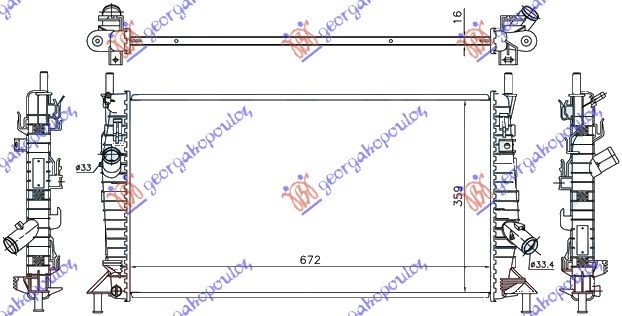 HLADNJAK MOTORA 1.6/1.8/2.5/2.0 TDCi (MAN/AUTO) (670x380) (NRF)