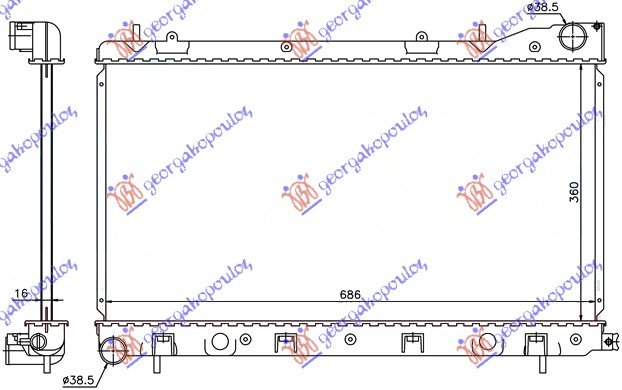 HLADNJAK MOTORA 2.0/2.5 BENZIN (MAN) (360x686x16) (KOYO)