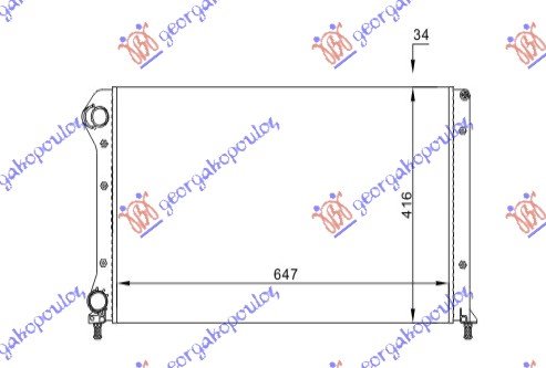 HLADNJAK MOTORA 1.4 8V 1.6 16V 1.9D (+AC) (65x40) (MARELLI)