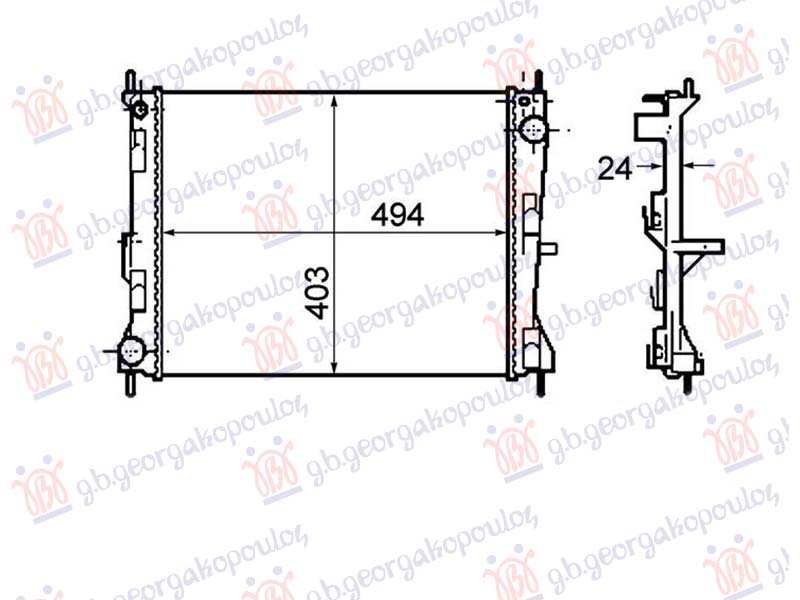 HLADNJAK MOTORA 1.5 DIZEL (-AC) (49.4x415x2.3) UK (NRF)