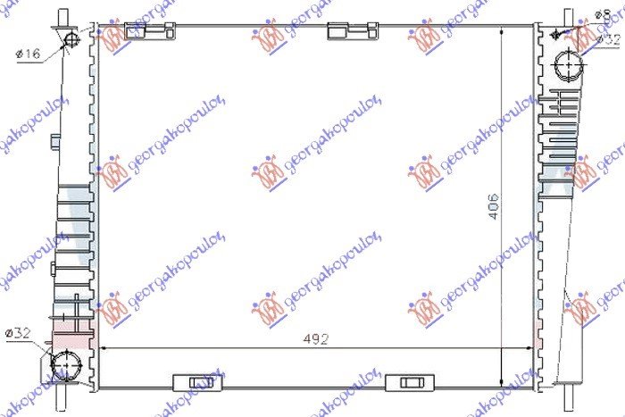 HLADNJAK MOTORA 1.5 DIZEL (+AC) (494x415x23) UK (NRF)