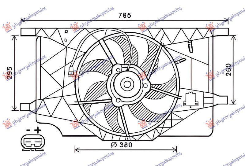 VENTILATOR 1.9/2.0/2.2DIZ  2.0BEN 380mm 2P