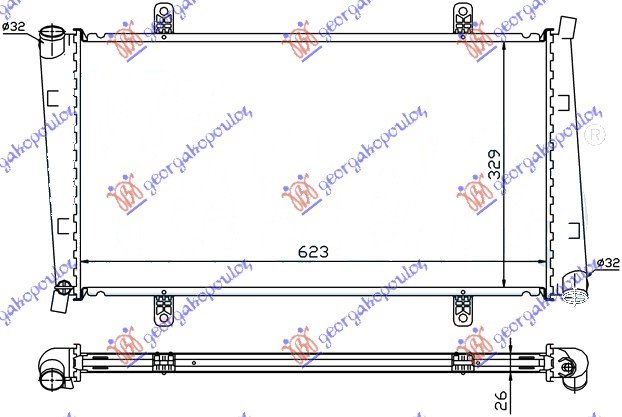 HLAD MOTORA 1.9 T.D (62.2x33x27) 00-06