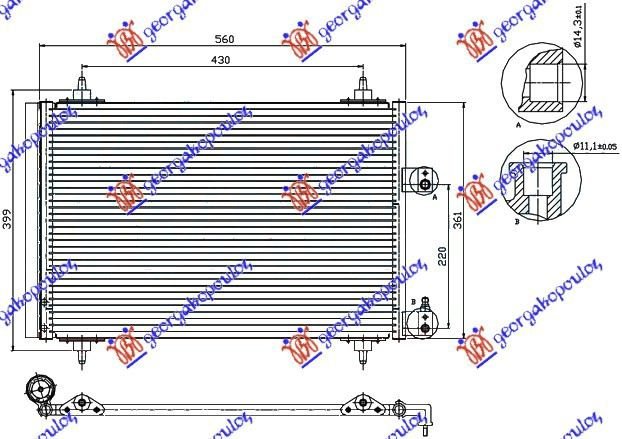 HLADNJAK KLIME 2.0i 16V-2.0 HDi(51x36x16