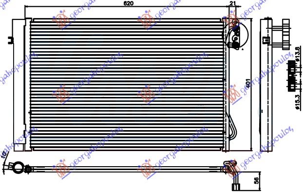HLADNJAK KLIME 1.6/2.0/2.5/3.0 BENZIN (587x400) (KOYO)