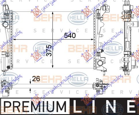 HLADNJAK MOTORA BENZIN (54x37.8x2.4) MAHLE BEHR