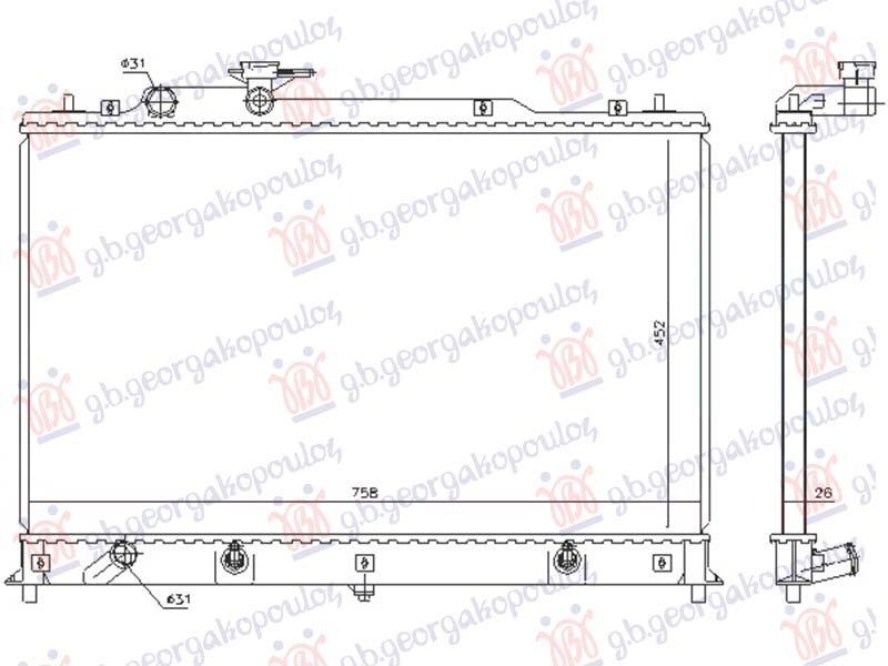 HLADNJAK MOTORA 2.3/2.5i 16V - 2.2CDVi (MAN/AUTO) (45x74) (NRF)