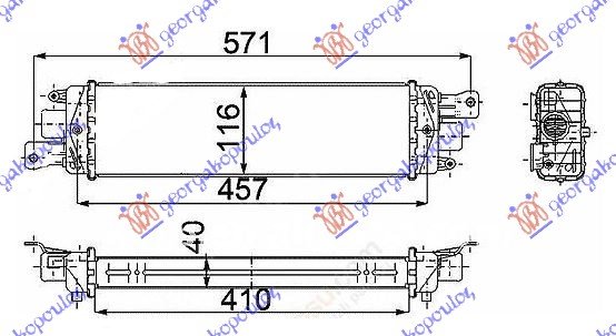 HLAD INTERCOOLER. 1.3 JTD(41x115x40)03-