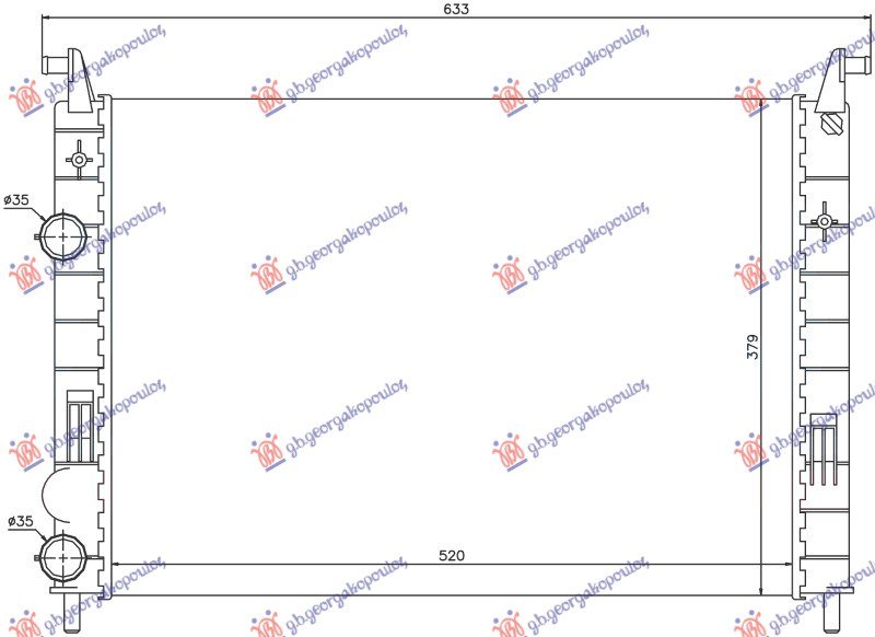 HLADNJAK MOTORA 1.2 BENZIN (519x348x26) 2000- (NRF)