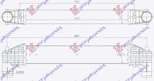 HLAD.INTERC.1.9 TDi (500x70x88) (-00)