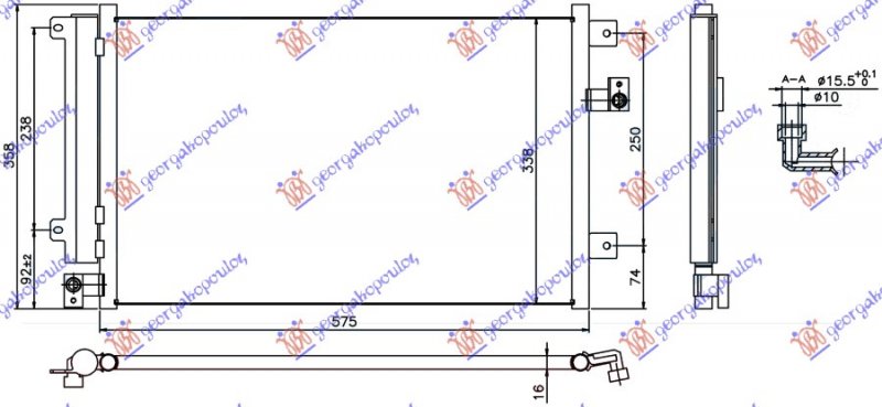 HLADNJAK1.9 JTD DIZEL(575x338x16)