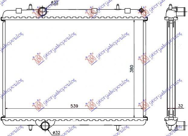 HLADNJAK MOTORA 1.6 HDi (38x56.2x3.2) (LEMLJEN SPOJ) (NRF)