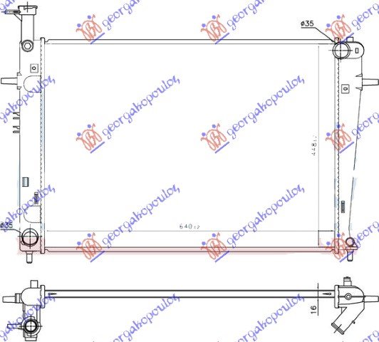 HLADNJAK MOTORA 2.0 16V (+/-AC) (64x46.2) (MAN) (NRF)