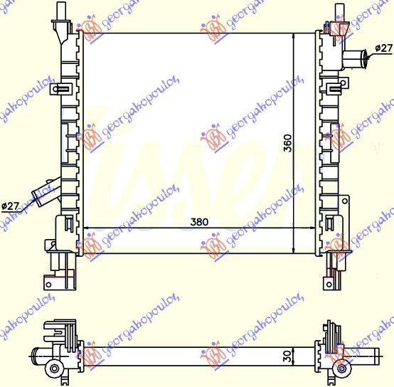 HLADNJAK MOTORA BENZIN +A/C (38x36)