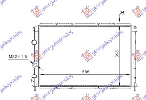 HLADNJAK MOTORA 1.8/2.0/1.9CC TDI (MAN/AUTO) (+/-AC) (585x397x32) (VALEO)