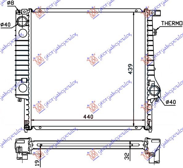 HLAD MOTORA2.0/25BENZ.6CILINDRA(44x44x32