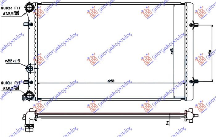 HLADNJAK MOTORA ZA SVE MODELE BENZIN/DIZEL (MANUAL/AUTOMATIC) (+/-AC) (65x41.5) (NISSENS)