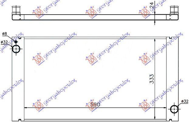 HLADNJAK MOTORA 1.6 T. BENZIN - 1.6/2.0 DIZEL (59x33.4) (NRF)