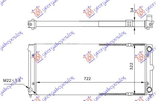 HLADNJAK MOTORA 1.6-1.8 +A/C (72x32)