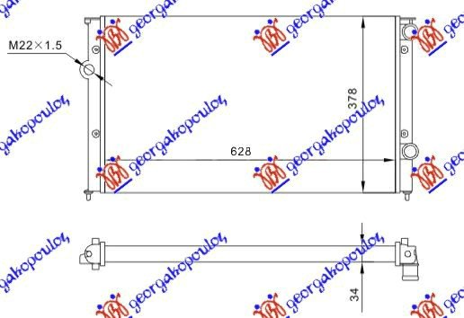 HLADNJAK MOTORA 1.9 TDI (62.5x37.9x3.2) (NRF)