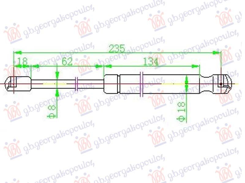 AMORTIZER GEPEK VRATA (COUPE/CABRIO) (FIKSNI KROV) (247L-185N)