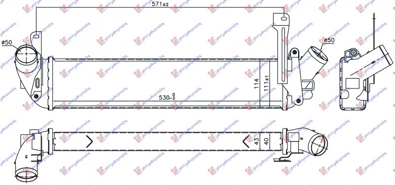 HLADNJAK INTERCOOLERA 1.5 DCI(657x93x85)