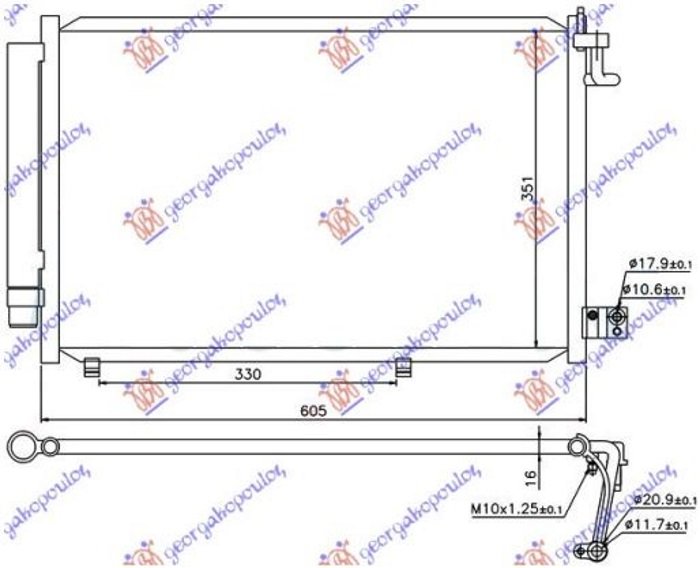 HLADNJAK KLIME BENZIN - 1.4TDCi (530x350x16) (NISSENS)