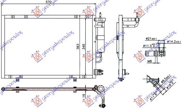 HLADNJAK KLIME BEN-1.4TDCi (53.5x35) 11-