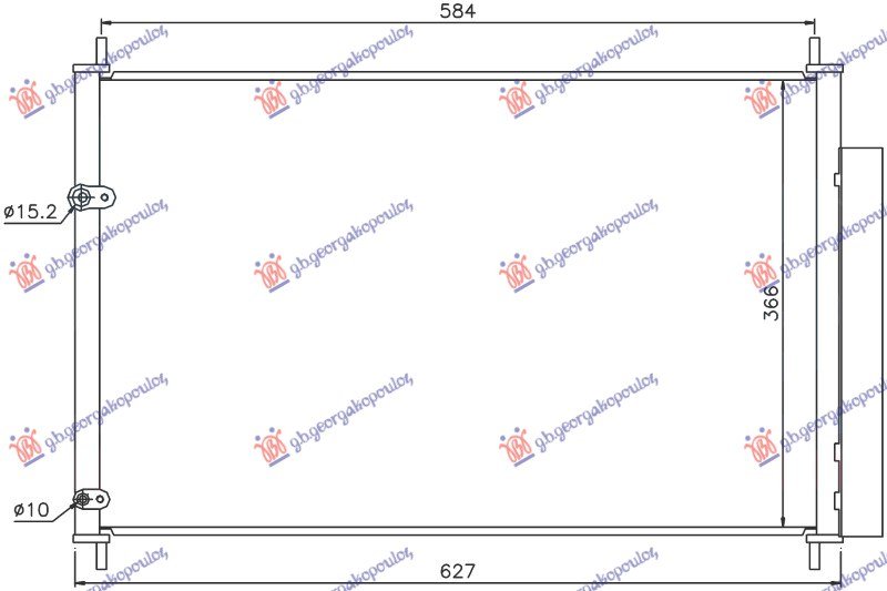 HLADNJAK KLIME 1.3/1.4/1.6/1.8 BENZIN - 1.4 D4D DIZEL (600x370x16) (KOYO)