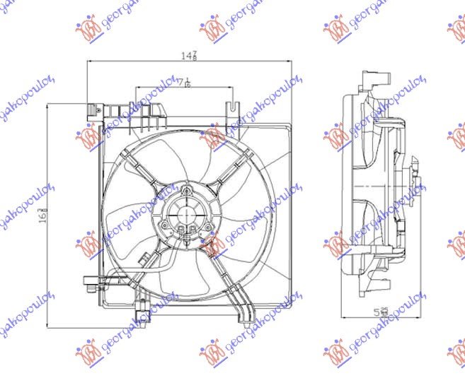 VENTILATOR KOMPLET BEZ TURBO BENZIN