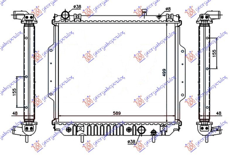 HLADNJAK MOTORA 2.7 CRD DIZEL (AUTO) (500x588x48) (VALEO)