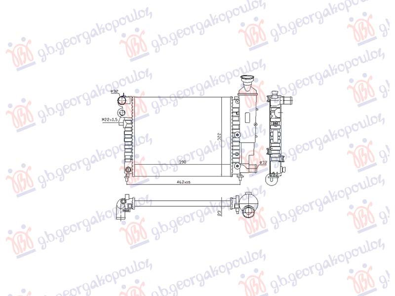 HLADNJAK MOTORA 1.0/1.1/1.4 BENZIN (390x320) (NRF)