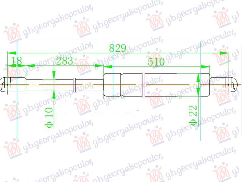 AMORTIZER GEPEK VRATA (827L-640N)