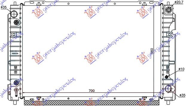 HLADNJAK MOTORA 2.0/2.3 BENZIN (MAN/AUTO) (700x460) (NRF)