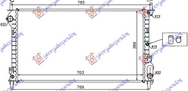 HLADNJAK MOTORA 1.8 BENZIN / 1.8 TDCI (70x38.5x24) (NRF)