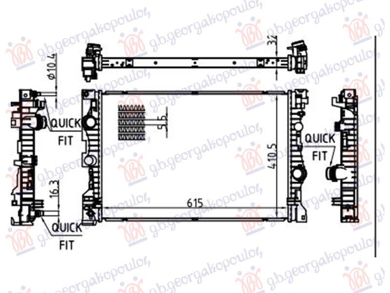HLADNJAK MOTORA 2.0/3.0 DIZEL (615x410)