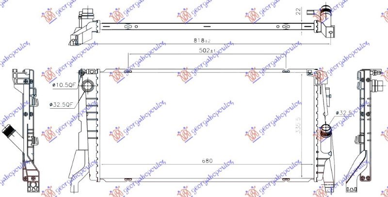 HLADNJAK MOTORA 1.5 (216i-218i) BENZIN (MAN/AUTO) (680x330x22) (NRF)