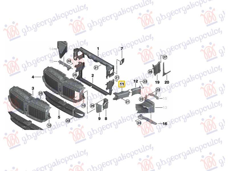 USMERIVAC VAZDUHA PREDNJI UNUTRASNJI PLASTICNI (ZA KOCNICU) (PREDNJI DEO)