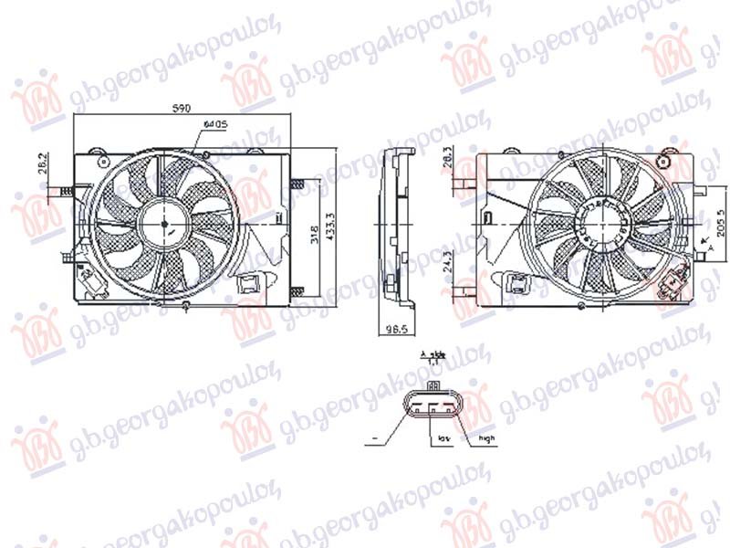 VENTILATOR (405mm) (3 PIN)
