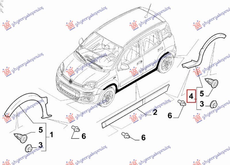 RUB PLASTICNI ZADNJEG BLATOBRANA (4X4/TREKKING) (O)