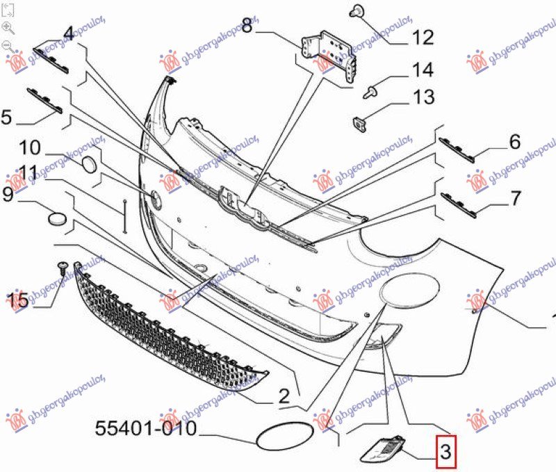 RESETKA PREDNJEG BRANIKA SPOLJASNJA (O)