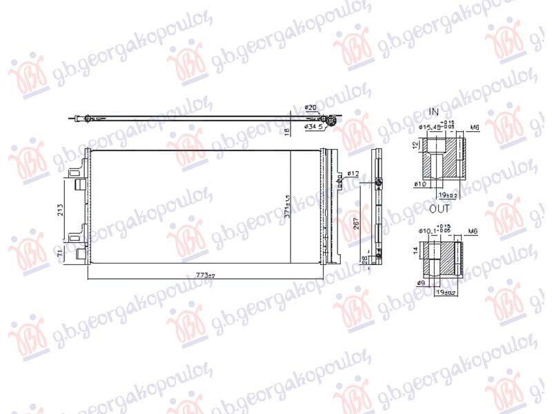 HLADNJAK KLIME 2.3 DIZEL MULTIJET (773x371x16) (NISSENS)