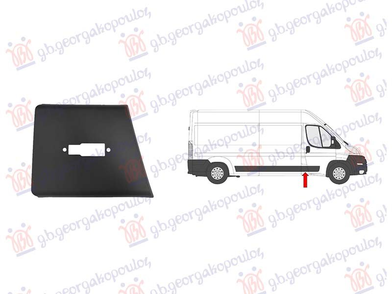 LAJSNA STUBA PREDNJIH VRATA CRNA (PREDNJI DEO) (KRATKA/DUGA SASIJA) (SA OTVOROM ZA GABARITNO SVETLO)