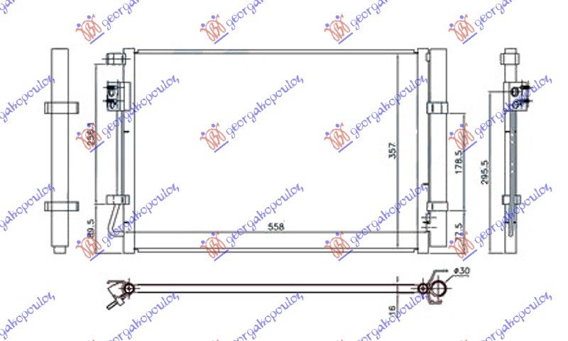 HLADNJAK KLIME 1.2/1.4i BENZIN (490x370x16) (VALEO)